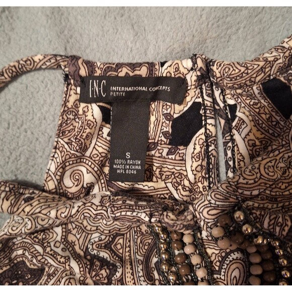 INC International Concepts Small Brown/Black Maxi Dress Paisley Sleeveless - Picture 3 of 10